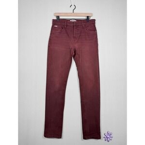 LINDBERGH Superflex Burgundy Tapered Jeans Mens 32 Stretch 5 Pocket Denmark